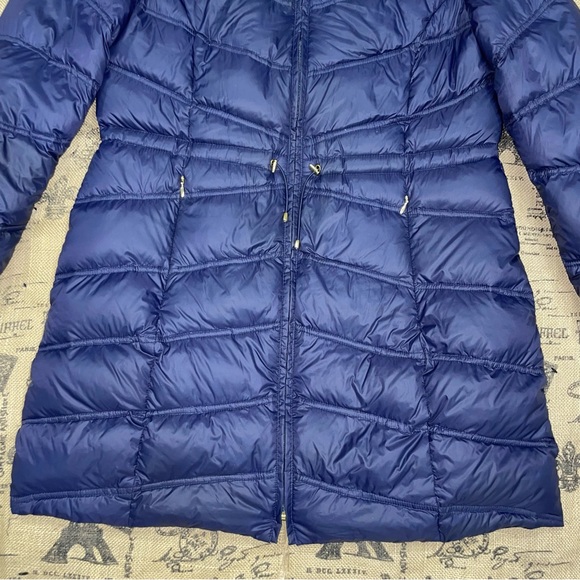 Ellen Tracy NWOT! Navy Down Hooded  Water Resist Lined Drawcord Puffer Coat - Picture 5 of 16